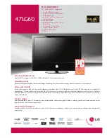 LG 47LG60 Series Specification предпросмотр