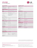 Preview for 2 page of LG 47LK550 Specification