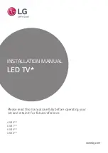 Предварительный просмотр 1 страницы LG 49LW310C.BTR Installation Manual