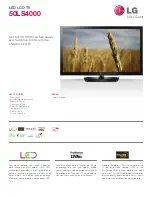 LG 50LS4000 Specification предпросмотр