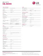 Preview for 2 page of LG 50LS4000 Specification