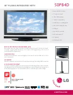 Предварительный просмотр 1 страницы LG 50PB4D Series Specifications