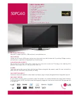 Предварительный просмотр 1 страницы LG 50PG60 Series Technical Specifications