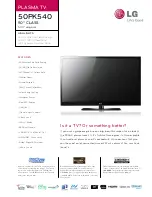 Preview for 1 page of LG 50PK540 Specifications