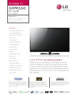 Preview for 1 page of LG 50PK550 Specifications