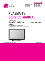 Preview for 1 page of LG 50PK750-UA, Service Manual