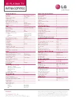 Preview for 2 page of LG 50PX950 Specification