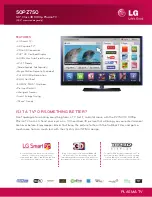 Preview for 1 page of LG 50PZ750 Specifications