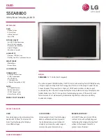 Preview for 1 page of LG 55EA8800 Features & Specifications