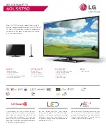 Preview for 1 page of LG 60LS5750 Specifications