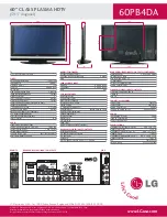 Предварительный просмотр 2 страницы LG 60PB4DA -  - 60" Plasma TV Specification Sheet