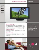 Preview for 1 page of LG 60PC1D -  - 60" Plasma TV Specifications