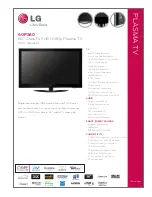 Preview for 1 page of LG 60PS60 -  - 59.5" Plasma TV Specifications