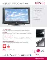 Preview for 1 page of LG 60PY3D -  - 60" Plasma TV Specifications