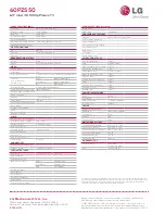 Preview for 2 page of LG 60PZ550 Specifications