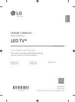 Предварительный просмотр 1 страницы LG 65NANO95UPA Owner'S Manual