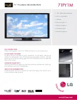 LG 71PY1M -  - 71" Plasma Panel Specifications preview