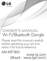 Preview for 1 page of LG AN-WF500 Owner'S Manual