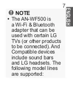 Preview for 7 page of LG AN-WF500 Owner'S Manual