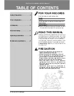 Preview for 2 page of LG ARTCOOL LA180CP Owner'S Manual