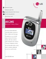 Preview for 1 page of LG AX245 Specification Sheet