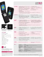 Preview for 2 page of LG AX565 Specification Sheet