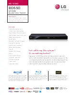 LG BD550 Specifications preview