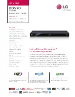 LG BD570 Specifications preview