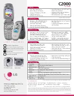 Preview for 2 page of LG C2000 Specification Sheet