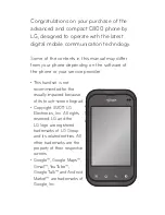 Preview for 3 page of LG C800 User Manual