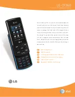 LG CF360 Specifications preview