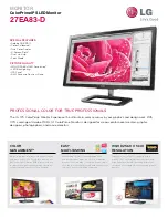 Предварительный просмотр 1 страницы LG ColorPrime 27EA83-D Specification