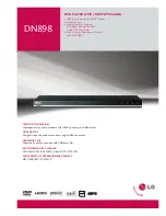 LG DN898 -  DVD Player Technical Specifications предпросмотр