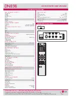 Preview for 2 page of LG DN898 -  DVD Player Technical Specifications