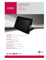 LG DP889 - Portable DVD Player Specification Sheet предпросмотр