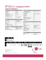 Preview for 2 page of LG DU-42LZ30 Specifications