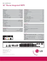 Preview for 2 page of LG DU42PX12X -  - 42" Plasma TV Specifications