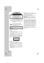 Preview for 2 page of LG DV246K Owner'S Manual