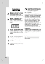 Preview for 2 page of LG DV8600C Owner'S Manual