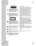 Preview for 2 page of LG DV8931H Owner'S Manual