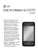 Preview for 102 page of LG E720 Quick Reference Manual