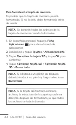 Preview for 22 page of LG E739 (Spanish) Guías Del Usuario Manual