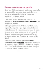 Preview for 23 page of LG E739 (Spanish) Guías Del Usuario Manual