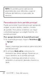 Preview for 28 page of LG E739 (Spanish) Guías Del Usuario Manual