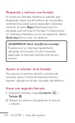 Preview for 52 page of LG E739 (Spanish) Guías Del Usuario Manual