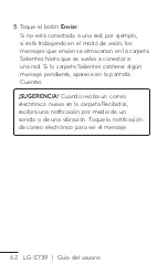 Preview for 62 page of LG E739 (Spanish) Guías Del Usuario Manual