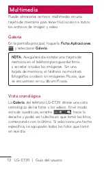 Preview for 72 page of LG E739 (Spanish) Guías Del Usuario Manual