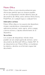 Preview for 78 page of LG E739 (Spanish) Guías Del Usuario Manual