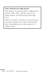 Preview for 104 page of LG E739 (Spanish) Guías Del Usuario Manual