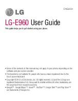 Preview for 1 page of LG E960 User Manual